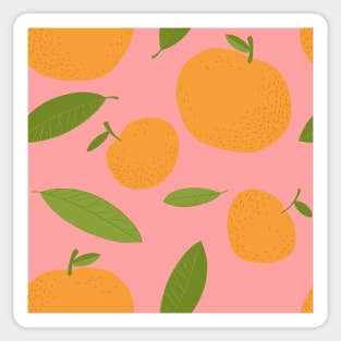 Orange on pink Sticker